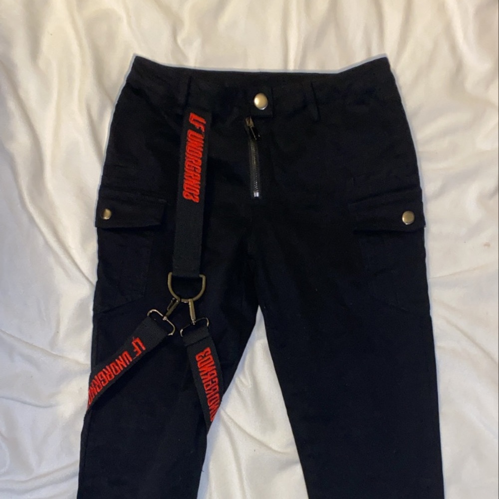black and red LF pants